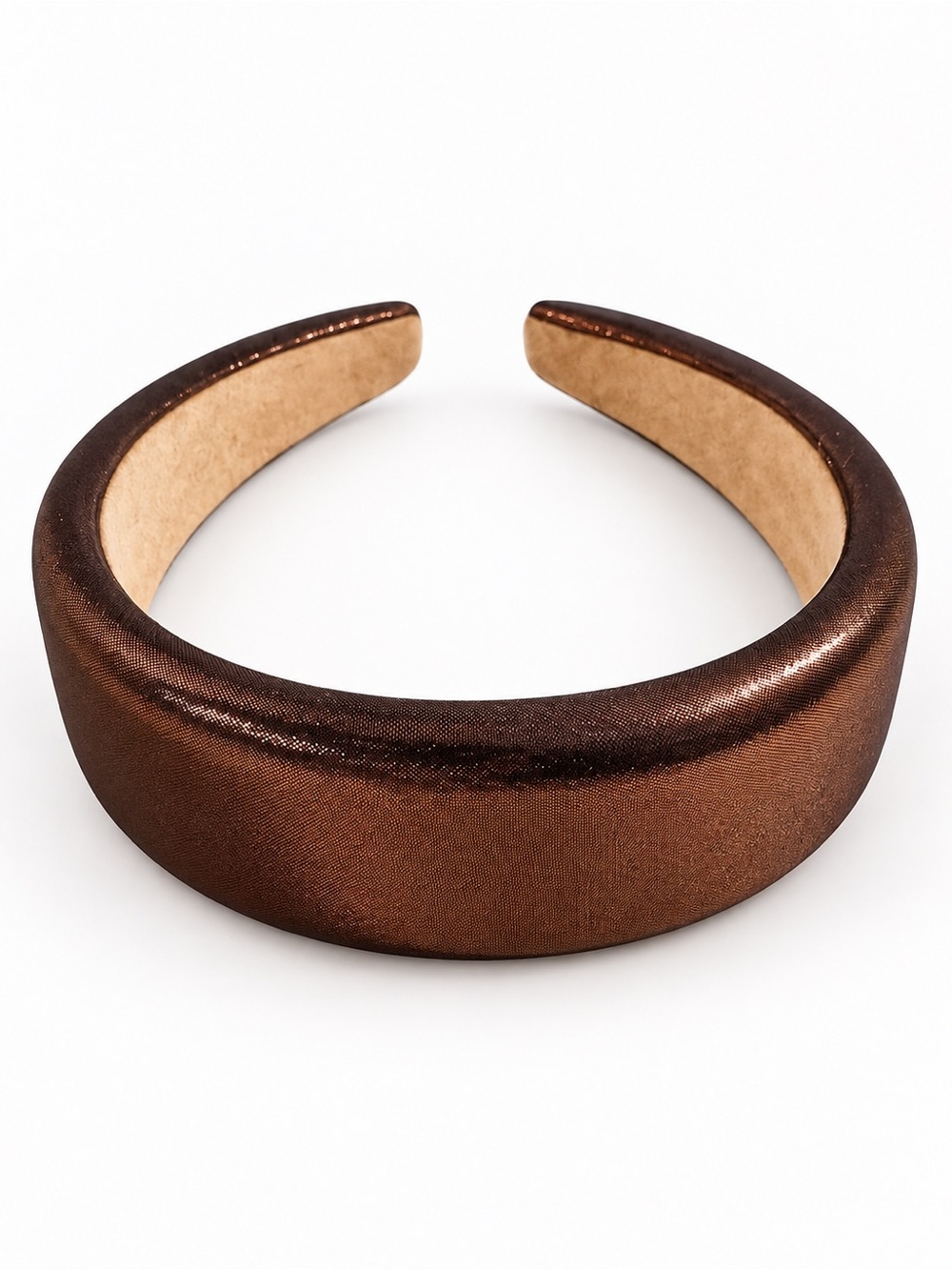 Metallic Bronze Wide Padded Satin Headband Statement Hair Accessory